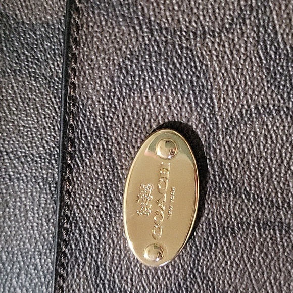 Coach Brown and Black Crossbody Bag with Signature Monogram - Picture 9 of 10